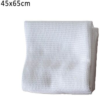 Wafel Patroon Katoen Pure Kleur Handdoek 1 Stuks Thee Handdoeken Gezichtsverzorging Vierkant Patroon Badkamer Levert Multi Purpose wit