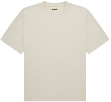 Wafel T-shirt Korte Mouwen Ronde Hals Woodbird , White , Heren - Xl,L,M