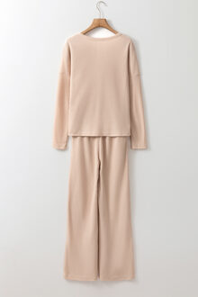 Wafelbrei Loungewear Set Huidkleurig