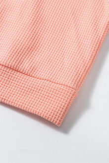 Wafelgebreid T-shirt Roze