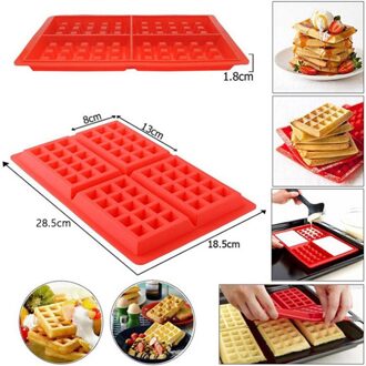 Wafelijzer Oven Wafels Mold Lade Siliconen Mould Pan Cookies Cakevorm Bakvormen Diy Craft Donuts Maker Keuken Accesssories vorm 1-rechthoek