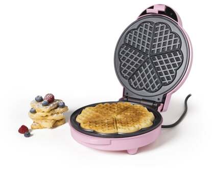 Wafelmaker - roze - 1000 watt