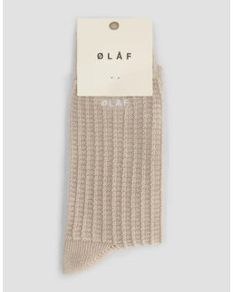 Waffle socks sokken a230812 Beige - One size