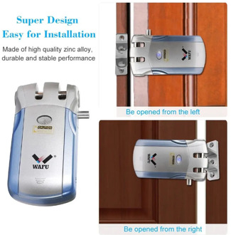 Wafu 019 Door Lock Wireless 4 Remote Control Electronic Smart Lock Touch/Bluetooth lock without USB transferencia Spain 433 mhz