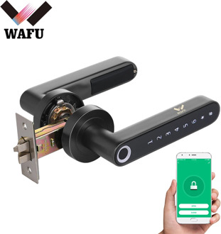 WAFU WF-016 Fingerprint Door Lock Smart Bluetooth Password Handle Lock APP Unlock Keyless Entry Works with iOS/Android