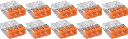 WAGO Lasklem - 3 Polig - 0.5-2.5mm2 - Oranje - 10 Stuks