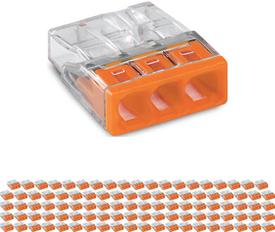 WAGO Lasklem - 3 Polig - 0.5-2.5mm2 - Oranje - 100 Stuks