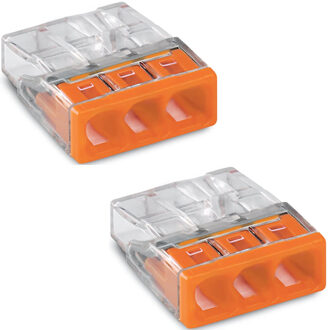 WAGO Lasklem - 3 Polig - 0.5-2.5mm2 - Oranje - 2 Stuks