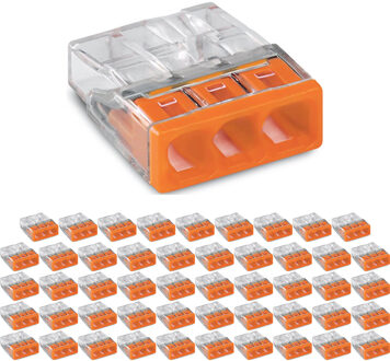 WAGO Lasklem - 3 Polig - 0.5-2.5mm2 - Oranje - 50 Stuks