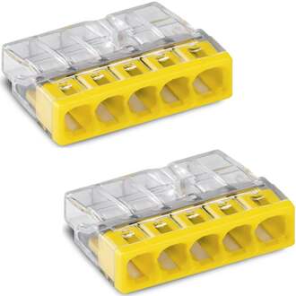 WAGO Lasklem - 5 Polig - 0.5-2.5mm2 - Geel - 2 Stuks