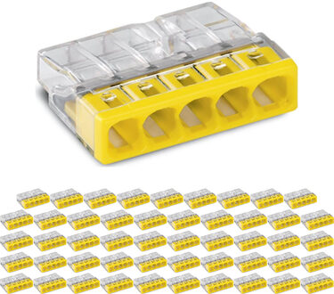 WAGO Lasklem - 5 Polig - 0.5-2.5mm2 - Geel - 50 Stuks