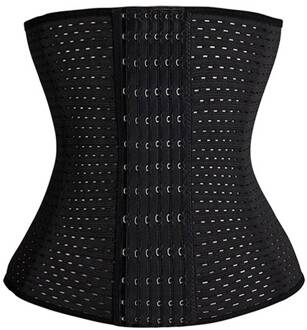 Waist trainer 6 haaks - Zwart - Maat: XXL