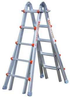 Waku Ladders Telescopische ladder - 4x5 sporten - Aluminium