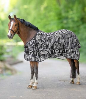 Waldhausen Zebra - Vliegendeken - Paardendeken - 135 cm - Zwart / Wit - 85 cm