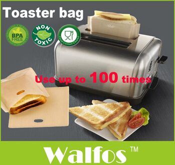 Walfos 3 Stuks 16*16.5Cm Hittebestendige Non Stick Toast Brood Zakken Brood Grill Magnetron Zakken Herbruikbare Broodrooster tassen