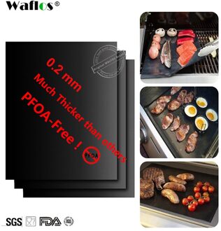 Walfos Extra Dikke 0.2 Mm Hittebestendige Teflon Bakken Mat Bbq Grill Mat Herbruikbare Non-stick Barbecue Grillen Vel liner Bbq Mat 1 stuk 40x33cm