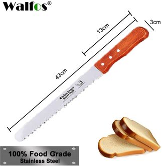 Walfos Food Grade 30 Cm Taart Mes Roestvrijstalen Mes Met Houten Handvat Brood Snijgereedschap Bakken & Gebak Gereedschap