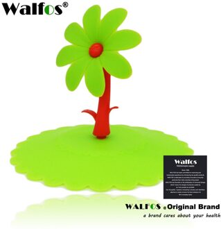 WALFOS Leuke Zonnebloem Kant Stofdicht Herbruikbare Siliconen Cup Deksel DIY Gratis splicing Thermische Isolatie Cup Cover Seal Cover groen