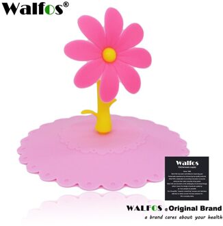 WALFOS Leuke Zonnebloem Kant Stofdicht Herbruikbare Siliconen Cup Deksel DIY Gratis splicing Thermische Isolatie Cup Cover Seal Cover roze
