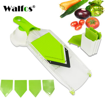 WALFOS Mandoline Slicer Handleiding Plantaardige Cutter met 4 Blade Aardappel Wortel Rasp voor Groente Ui Slicer Keuken Accessoires