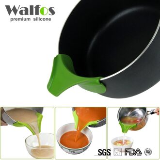 WALFOS Siliconen Soep Trechter Keuken Gadget, Anti-spill Rand Water Deflector Cookware Tool