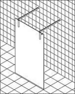 Walk-in Shower Free xs Inloopdouche 120x200cm Zilver hoogglans/Helder glas