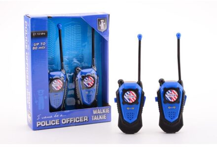 Walkie-talkie-set Politie 2-delig 80 Mtr Blauw
