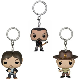 Walking Dead Daryl Dixon Rick Grimes Negan Keychain Vinyl Action Figures Collection Model Toys