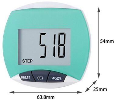 Walking Stap Teller 3D Stappenteller Waterdichte Multi-Functionele Beweging Calorieën Tellen Lcd Display Fitness Apparatuur groen