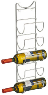 Wall Bottle Holder, 5 Bottles, metal chromed