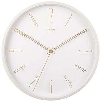 Wall clock Belle Numbers metal white Wit