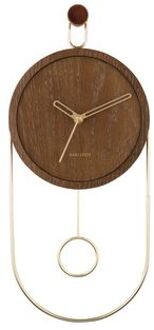 Wall clock Swing pendulum dark wood veneer Bruin