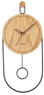 Wall clock Swing pendulum light wood veneer Bruin