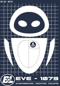 Wall-E Eve Schematic Men's T-Shirt - Navy - L Blauw