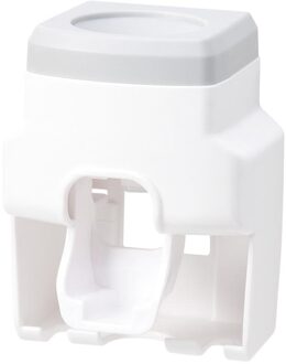 Wall Mount Automatische Tandpasta Dispenser Badkamer Accessoires Waterdicht Tandpasta Squeezer Dispenser Bad Tandenborstelhouder grijs