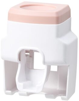 Wall Mount Automatische Tandpasta Dispenser Badkamer Accessoires Waterdicht Tandpasta Squeezer Dispenser Bad Tandenborstelhouder roze