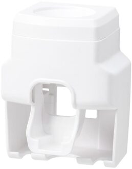 Wall Mount Automatische Tandpasta Dispenser Tandenborstelhouder Badkamer Accessoires Waterdicht Tandpasta Squeezer Dispenser Bad wit