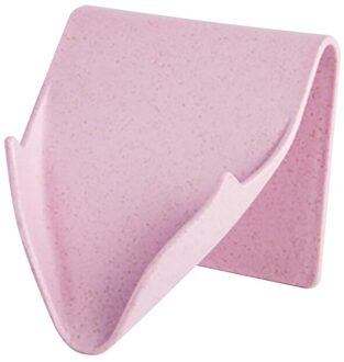 Wall Mount Stabiele ABS Praktische Hygiënische Opslag Thuis Quick Drain Badkamer Zelfklevende Zeephouder Geen Boren Ruimtebesparend Roze