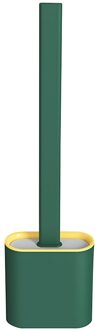 Wall Mount Toilet Borstel Set Lange Handvat Badkamer Zachte Borstel En Houder Met Deksel Grondig Schoon Elke Hoek Lichtgewicht Duurzaam groen