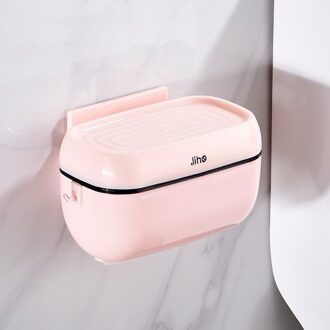 Wall-Mount Toiletpapier Houders Hygiënisch Papier Dispenser Voor Badkamer Waterdichte Opbergdoos Thuis Badkamer Accessoires roze