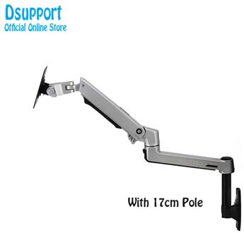 Wall Mount Ultra Lange Aluminium Mechanische Lente Arm Monitor Ondersteuning Full Motion Monitor Houder Bracket Siliver-17cm pole