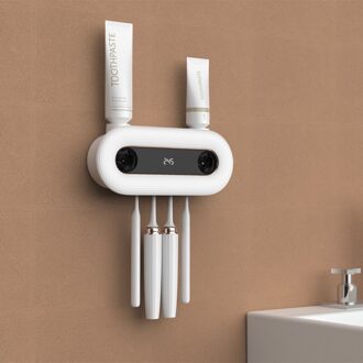 Wall Mount Uv Tandenborstel Sterilisator Houder Automatische Tandpasta Squeezers Tandenborstel Cleaner Veiligheid Energiebesparing Badkamer Gereedschap