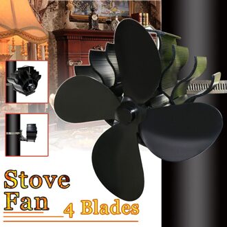 Wall Mounted 4 Blades Warmte Aangedreven Kachel Fan Eco Haard Fan Hout Brander Rustig Energiebesparing Thuis Efficiënte Warmteverdeling