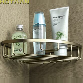 Wall Mounted Antieke Afwerking Aluminium Badkamer Douche Shampoo Plank Mand Houder Single Layer YT-7018