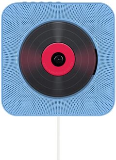 Wall Mounted Cd-speler Bluetooth-Compatibele Draagbare Home Audio Boombox Met Afstandsbediening Fm Radio Music Player Stereo Speaker blauw