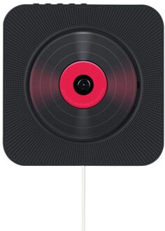 Wall Mounted Cd-speler Bluetooth-Compatibele Draagbare Home Audio Boombox Met Afstandsbediening Fm Radio Music Player Stereo Speaker zwart