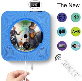 Wall Mounted Cd-speler Met Bluetooth Afstandsbediening Walkman Stereo Fm Radio Hifi Muziek Ingebouwde Luidspreker Discman Lecteur cd blauw