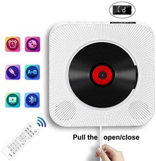 Wall Mounted Cd-speler Met Bluetooth Afstandsbediening Walkman Stereo Fm Radio Hifi Muziek Ingebouwde Luidspreker Discman Lecteur cd wit
