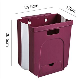 Wall Mounted Folding Afvalbak Keukenkast Deur Opknoping Prullenbak Garbage Auto Prullenbak Wandmontage Opvouwbare Reiniging 2