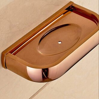 Wall Mounted Luxe Gepolijst Rose Goud Koper Messing Vierkante Badkamer Accessoires Set Bad Hardware Handdoek Bar aset022 Soap Dish(1)